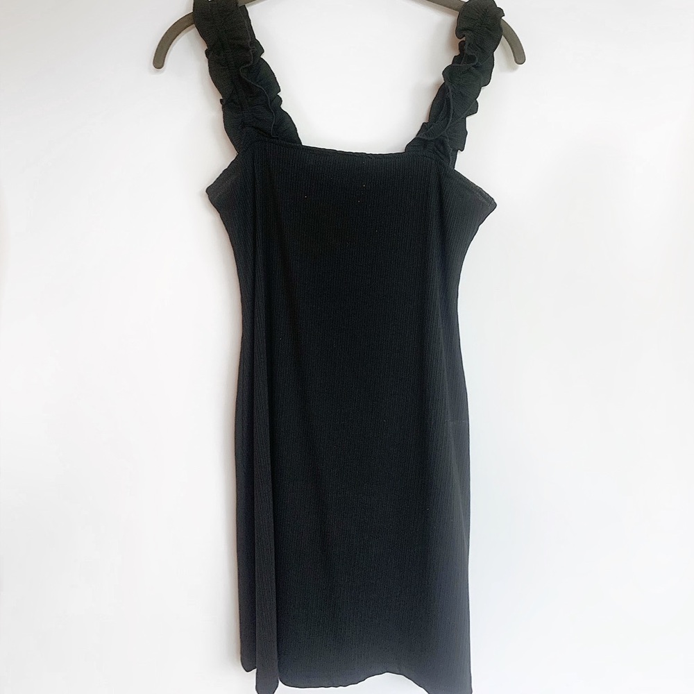 Impeccable Pig Black Mini Dress, Size Medium
